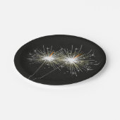 Party Sparklers auf schwarz Pappteller (Schrägansicht)