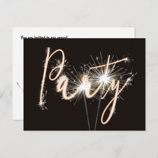 Party Sparklers auf schwarz Postkarte (Vorne/Hinten)