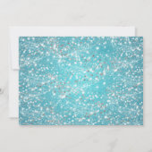 Party Sparkling Glitzer Türkis Einladung (Rückseite)