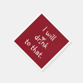 Party Spaß mit Martini auf Rot Serviette (Ecke)