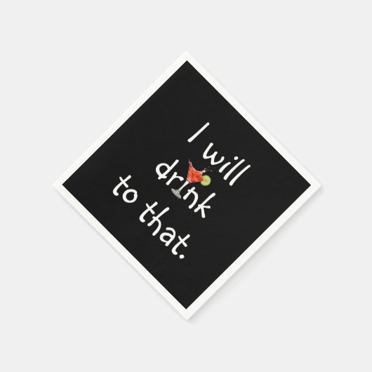 Party Spaß Text mit Cocktail Serviette (Ecke)