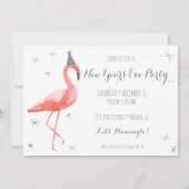 Party-Spaßeinladung Des Flamingo-Sylvesterabends Einladung (Vorderseite)