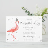 Party-Spaßeinladung Des Flamingo-Sylvesterabends Einladung (Stehend Vorderseite)