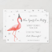 Party-Spaßeinladung Des Flamingo-Sylvesterabends Einladung (Vorne/Hinten)