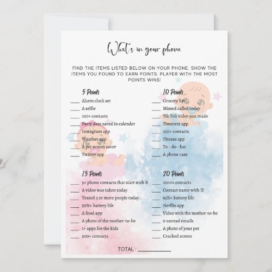 Party-Spielkarte für Wasserfarben Einladung (Vorderseite)