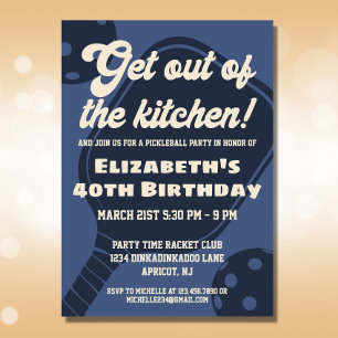 Party-Sportsattel Pickleball zum Geburtstag Einladung