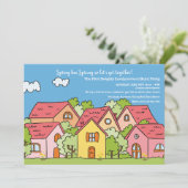 Party "Spring Neighbhood Block" Einladung (Stehend Vorderseite)