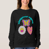 Party Squad Hot Pink Heart Butterfly Daisy Sweatshirt (Vorderseite)