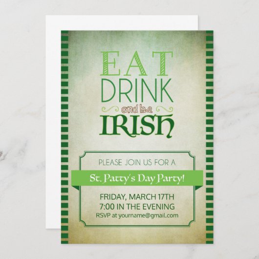 Party St. Patricks Tagesladen ein Einladung (Vorne/Hinten)