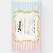 Party "Staches oder Lashes Welcome Sign Gender Rev Banner (Vertikal)