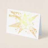 Party Star und Dots Abstrakt Happy Birthday Gold Folienkarte (Vorderseite)