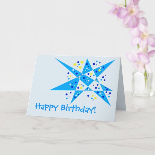 Party Star und Dots Abstrakt Happy Geburtstag Karte (Orchidee)