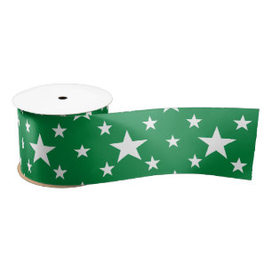 Party Stars auf Grün Satinband
