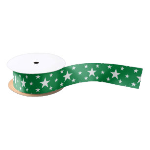 Party Stars auf Grün Satinband