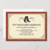 Party startet Einladungen für alten Western (Vorne/Hinten)