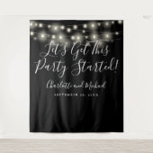 Party Startet Licht Schwarz-weiß Foto Hintergrund Wandteppich (Vorderseite)