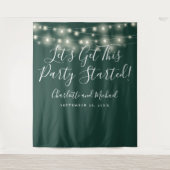 Party startete Lights Emerald Green Foto Hintergru Wandteppich (Vorderseite)