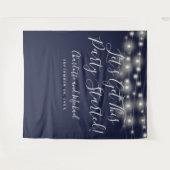 Party startete Lights Navy Blue Foto Hintergrund Wandteppich (Vorderseite (Horizontal))