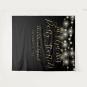 Party startete Schwarz und Gold Foto Hintergrund Wandteppich (Vorderseite (Horizontal))