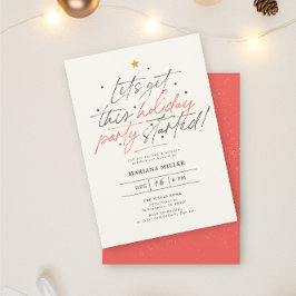 Party startete Script Red Christmas Holiday Party Einladung