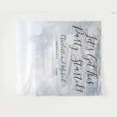 Party startete Script Winter Snowflakes Foto Stand Wandteppich (Vorderseite (Horizontal))