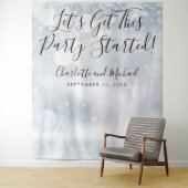 Party startete Script Winter Snowflakes Foto Stand Wandteppich (Beispiel)