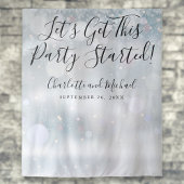 Party startete Script Winter Snowflakes Foto Stand Wandteppich