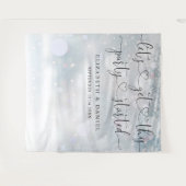 Party startete Skript Winter Wedding Foto Hintergr Wandteppich (Vorderseite (Horizontal))