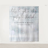 Party startete Skript Winter Wedding Foto Hintergr Wandteppich (Vorderseite)