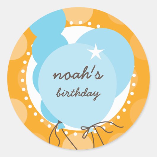 PARTY STICKERS: Ballons 1 Runder Aufkleber (Vorderseite)