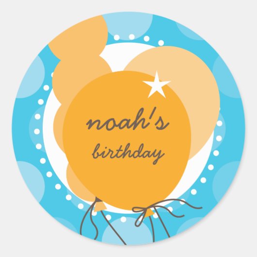 PARTY STICKERS: Ballons 2 Runder Aufkleber (Vorderseite)