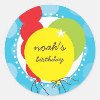PARTY STICKERS: Ballons 3 Runder Aufkleber