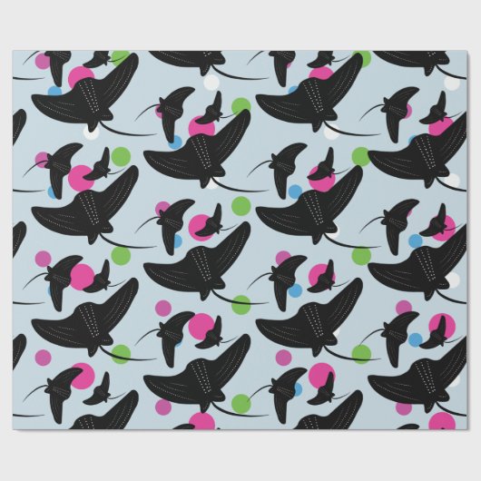 Party Stingray farbenfrohe Mustertafel Geschenkpapier (Flach)