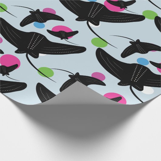 Party Stingray farbenfrohe Mustertafel Geschenkpapier (Ecke)
