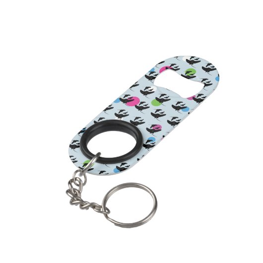 Party Stingray farbiges Muster Mini Flaschenöffner (Rückseite Schrägansicht)