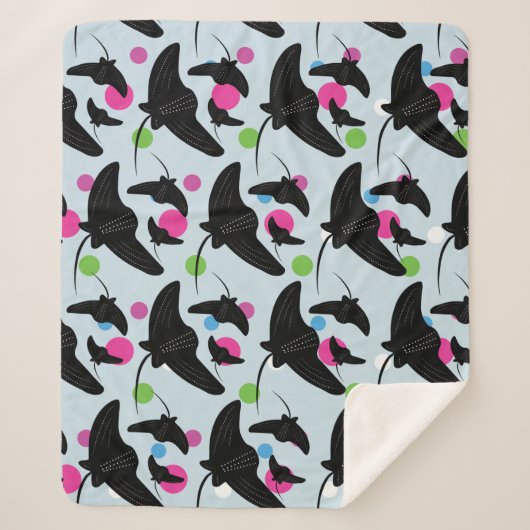 Party Stingray farbiges Muster Sherpadecke (Vorderseite)