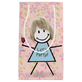 Party Strichfigur-Mädchen mit Rotwein Kleine Geschenktüte