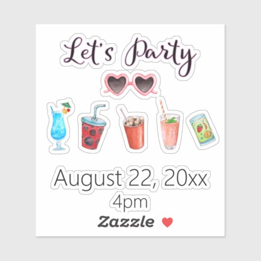 Party Summer Soiree Custom Aufkleber (Blatt)