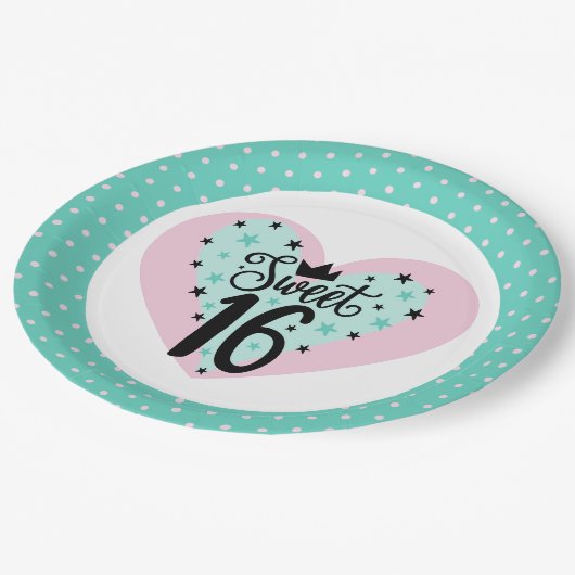 Party! Sweet 16 Birthday  Pappteller (Schrägansicht)