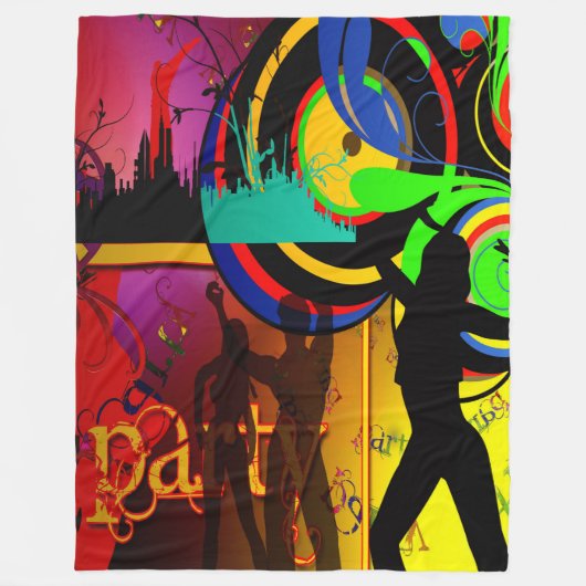 Party-Szene mit Tänzern Fleece Blanket (Vorderseite)