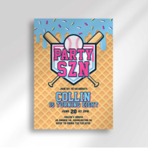 Party Szn Eis Drip Baseball Geburtstag Einladung