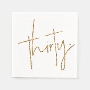PARTY TABLE dreißig Drehbuch moderne 30 Gold Glitz Serviette