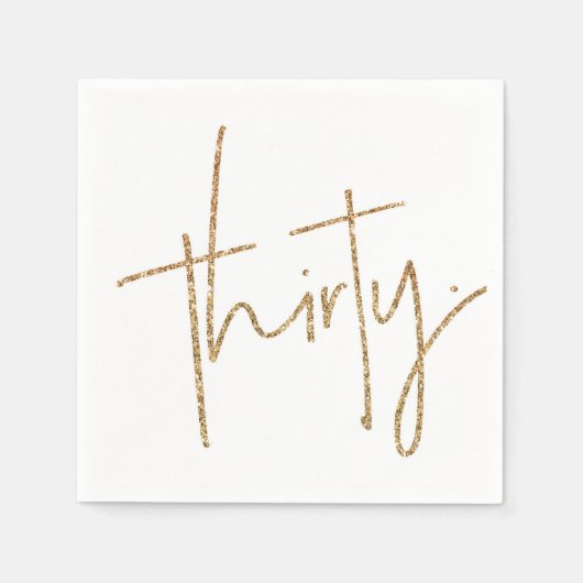 PARTY TABLE dreißig Drehbuch moderne 30 Gold Glitz Serviette (Vorderseite)