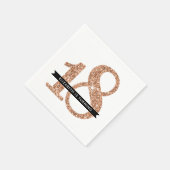 PARTY TABLE LARGE AGE Moderne 18 Rose Gold Glitzer Serviette (Ecke)