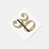 PARTY TABLE LARGE AGE Moderne 30 Gold Glitzer Serviette (Ecke)