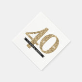 PARTY TABLE LARGE AGE Moderne 40 Glitzer Serviette (Ecke)