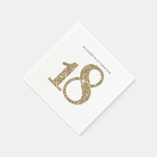 PARTY TABLE LARGE AGE Moderner 18-Glitzer Serviette (Ecke)