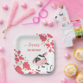 Party-Tafelgeschirr Rosa Kuh Muster personalisiert Pappteller (Party)