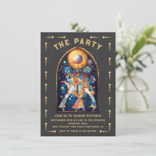 Party-Tarot-Karte für "verkettetes Glas" Einladung (Stehend Vorderseite)