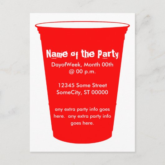 Party Tasse laden Einladungspostkarte (Vorderseite)